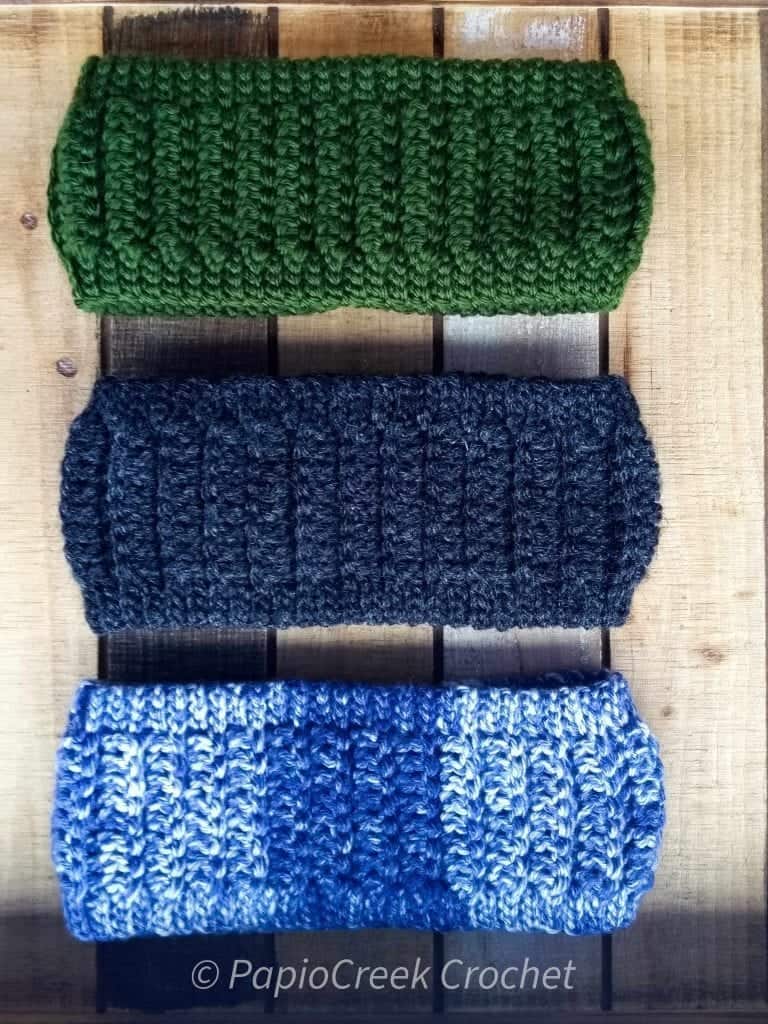 Hickory Hill Ear Warmers quick crochet pattern